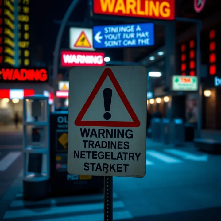 Warning Signs and Regulatory Challenges in Binary Options Market Visual representation of warning signs and regulatory barriers highlighting the prevalence of scams in binary options market