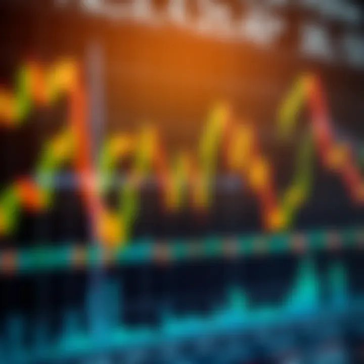 Abstract Representation of Forex Market Trends Abstract design featuring candlestick charts and financial graphs symbolizing forex market trends