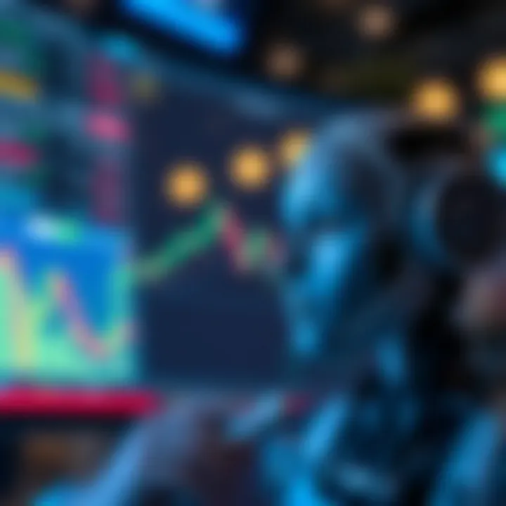 Conceptual graphic showing benefits and risks of AI trading applications for investors