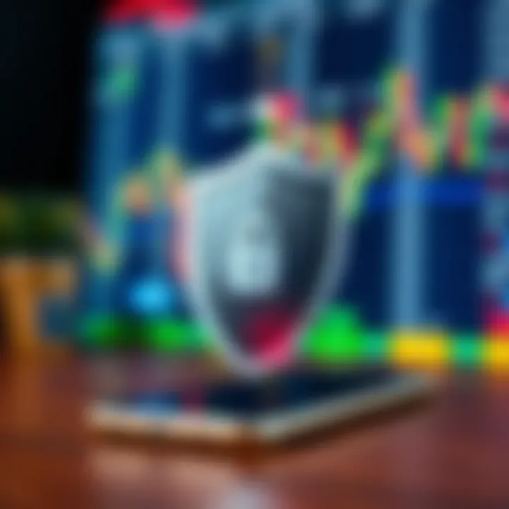 Secure Trading Environment for Confident Market Navigation Graphic showing security shield over mobile device indicating safe and secure trading environment