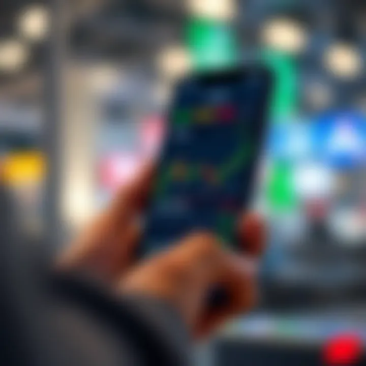 Key Features of Stock Trading Apps for Beginners in South Africa User interface displaying key features of a stock trading app on a smartphone in South Africa
