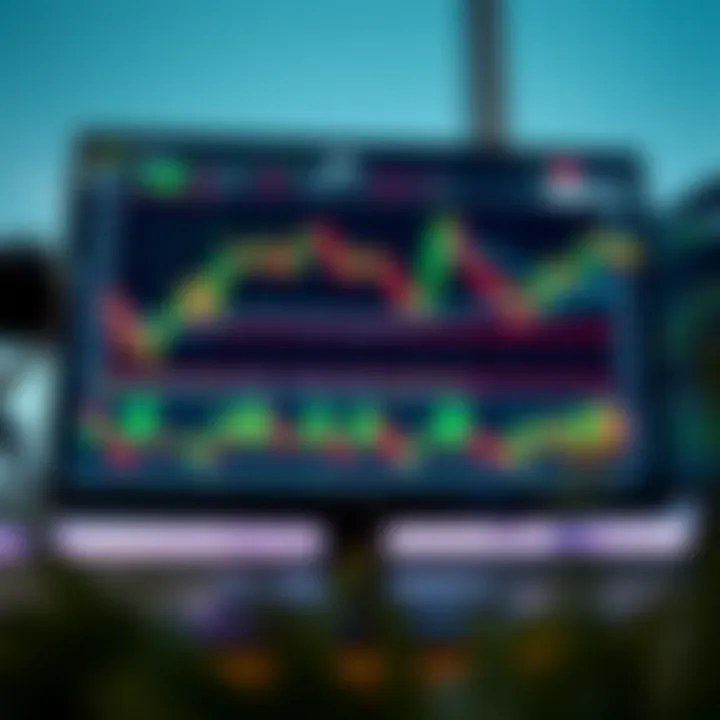 Illustration showing forex chart analysis and indicators on a digital screen