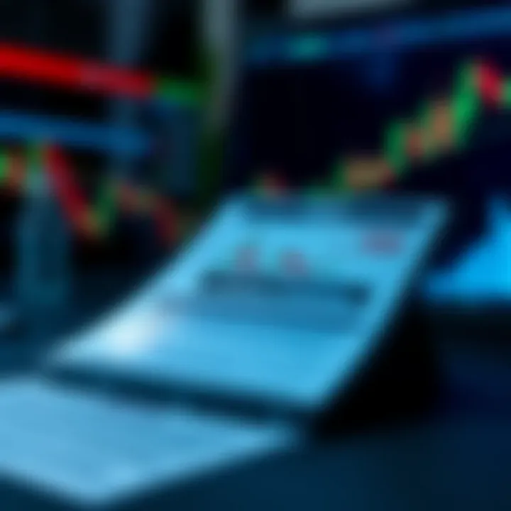 Illustration of digital document featuring forex trading strategies and risk management tips in a PDF format