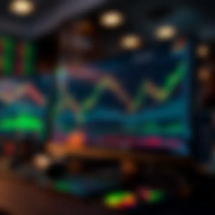 Interface of forex trading system software displaying currency charts and indicators