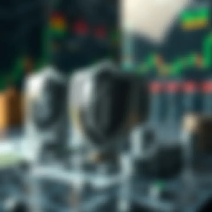 Conceptual representation of risk management with protective shields and financial symbols