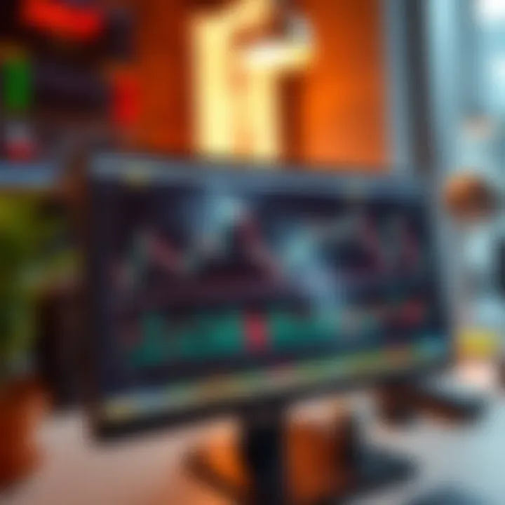 User interface displaying real-time forex trading charts and analytics on a computer screen