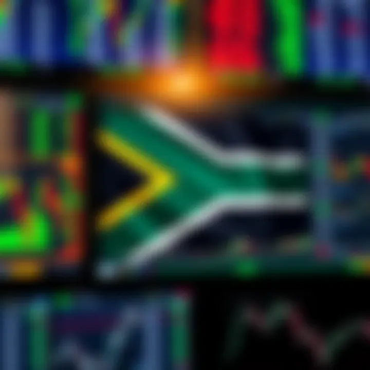 Forex Signals Tailored for South African Traders South African flag overlay on financial data screens representing forex trading signals