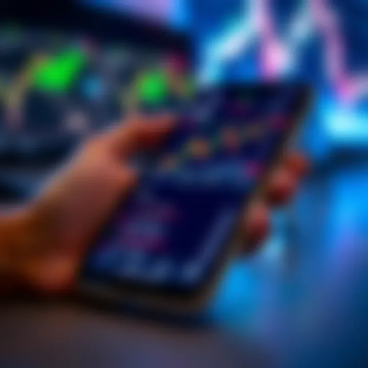 Key Features of a Forex Trading Platform on Mobile Illustration showing key features of a forex trading platform on a smartphone screen
