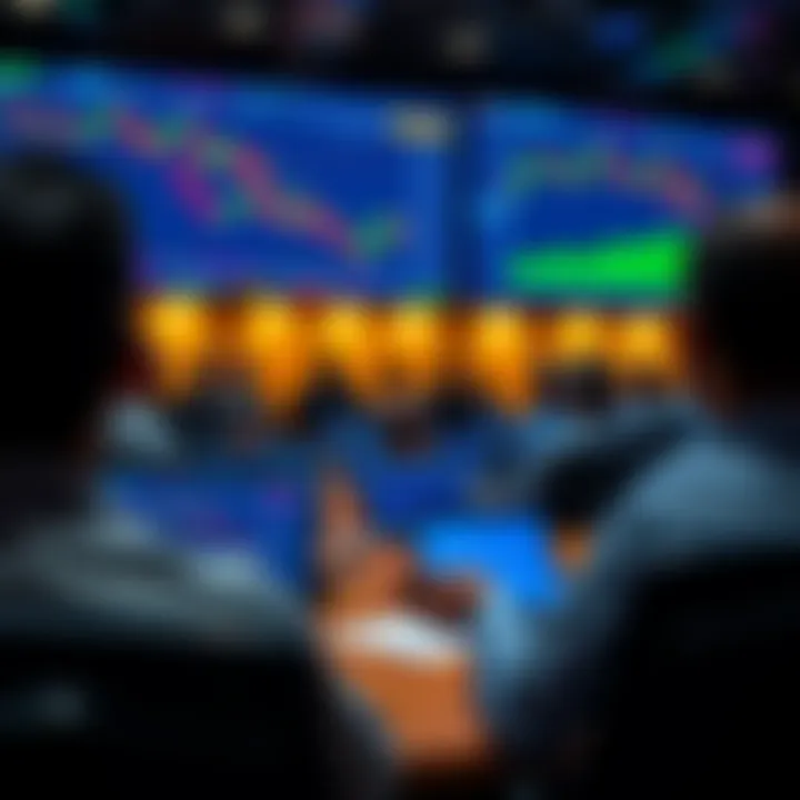 Participants engaging in an interactive forex trading seminar with charts and financial data displayed