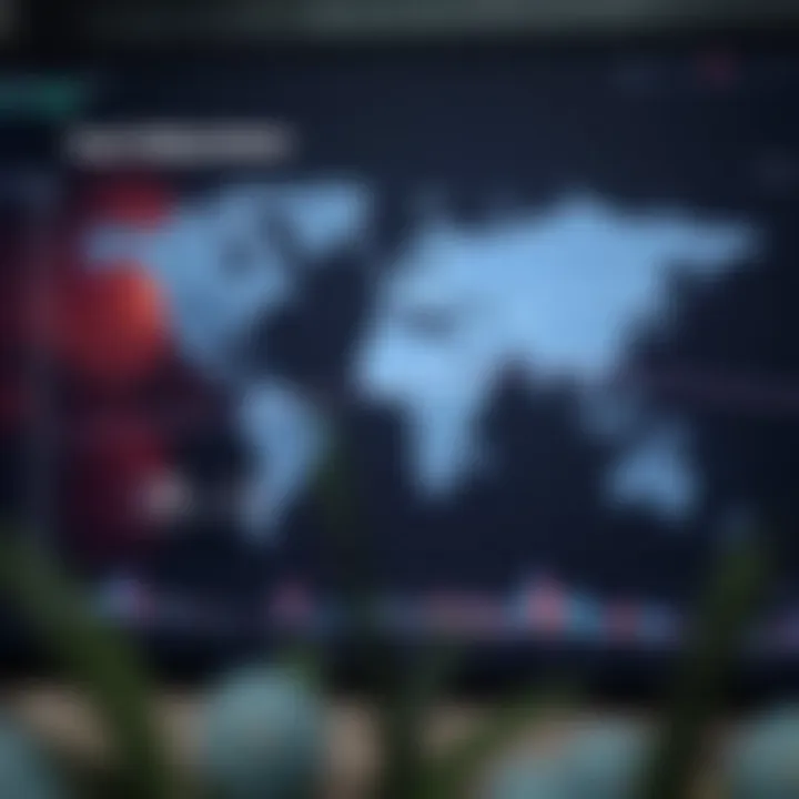 Global forex trading sessions map showing overlapping market hours