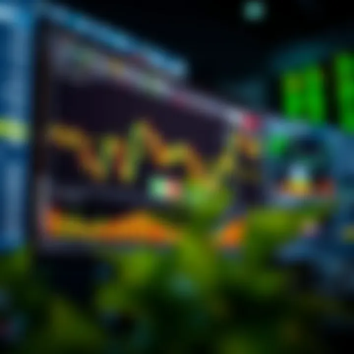 Computer screen showing a forex trading video tutorial with technical indicators and graphs