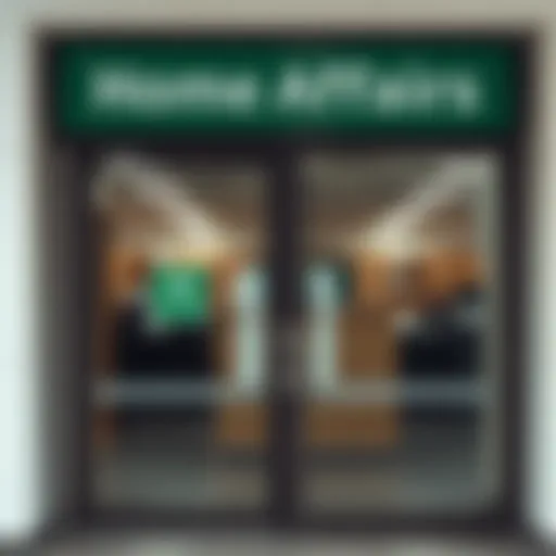 Entrance of Home Affairs office in Alberton with clear office hours displayed on the door