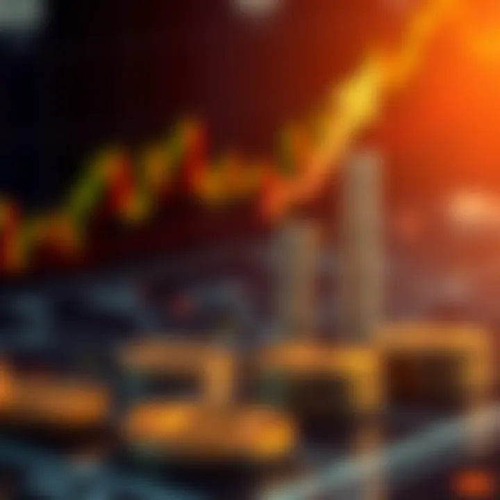 Conceptual illustration of strategic forex trading with currency symbols and upward growth arrows
