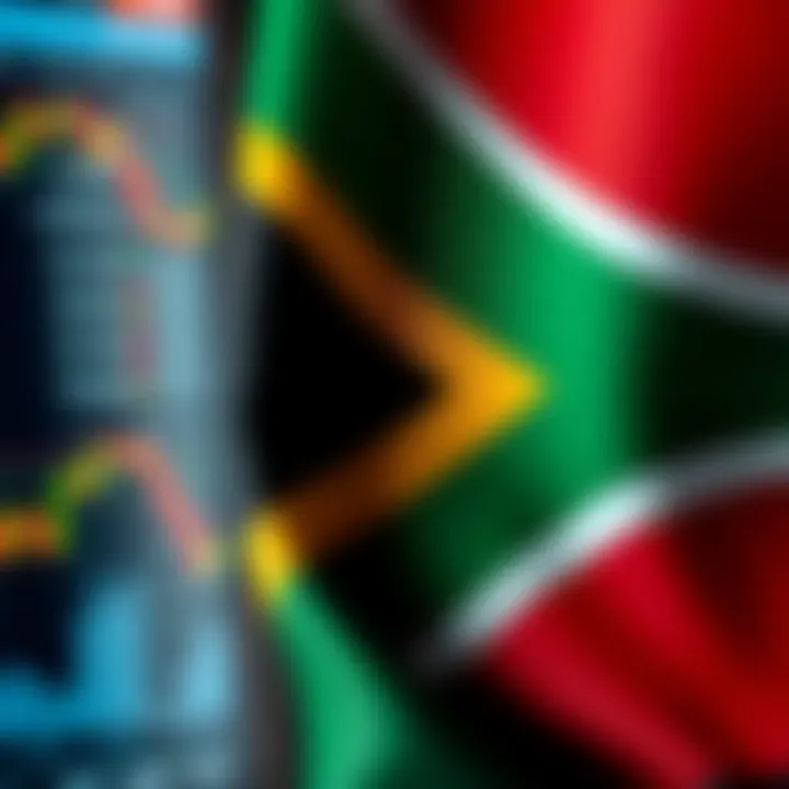 South African flag with financial charts representing forex market regulation