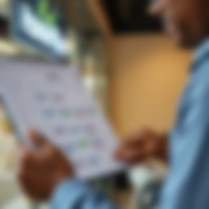 Person consulting a calendar planner to schedule a visit to the Home Affairs office