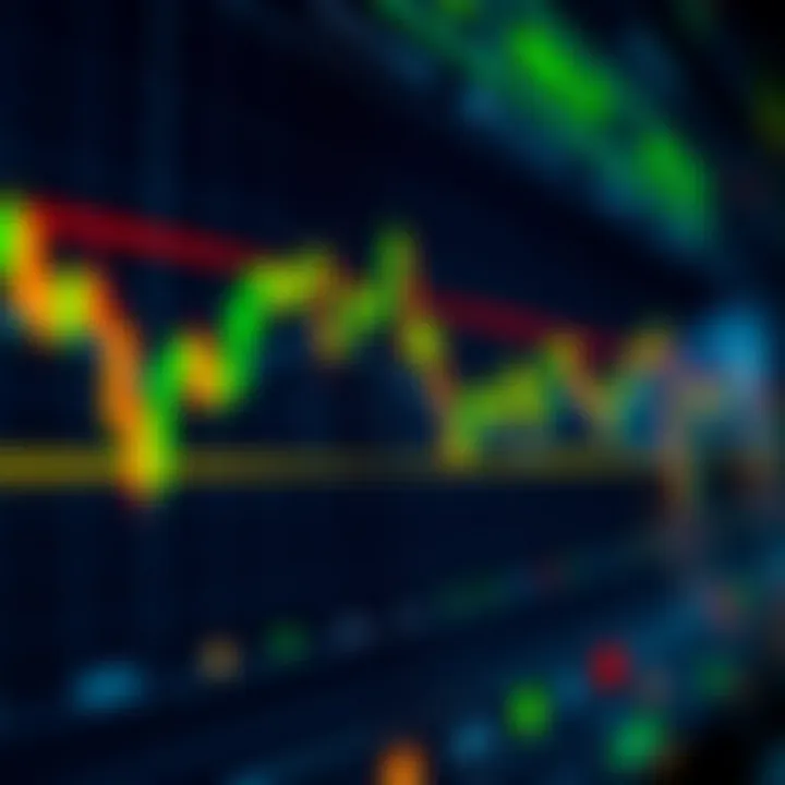 Graph showing currency pair fluctuations on a digital trading platform