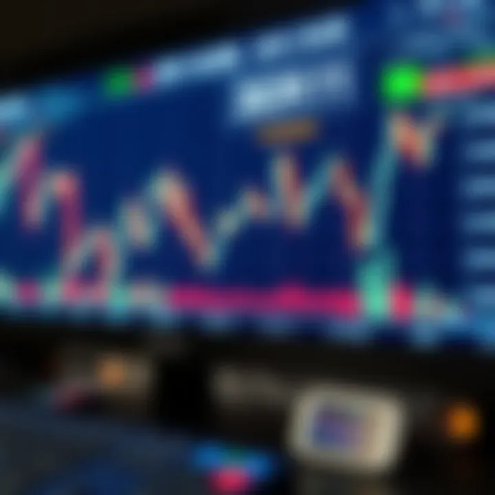 Graph showing currency exchange rates fluctuating on a digital trading screen
