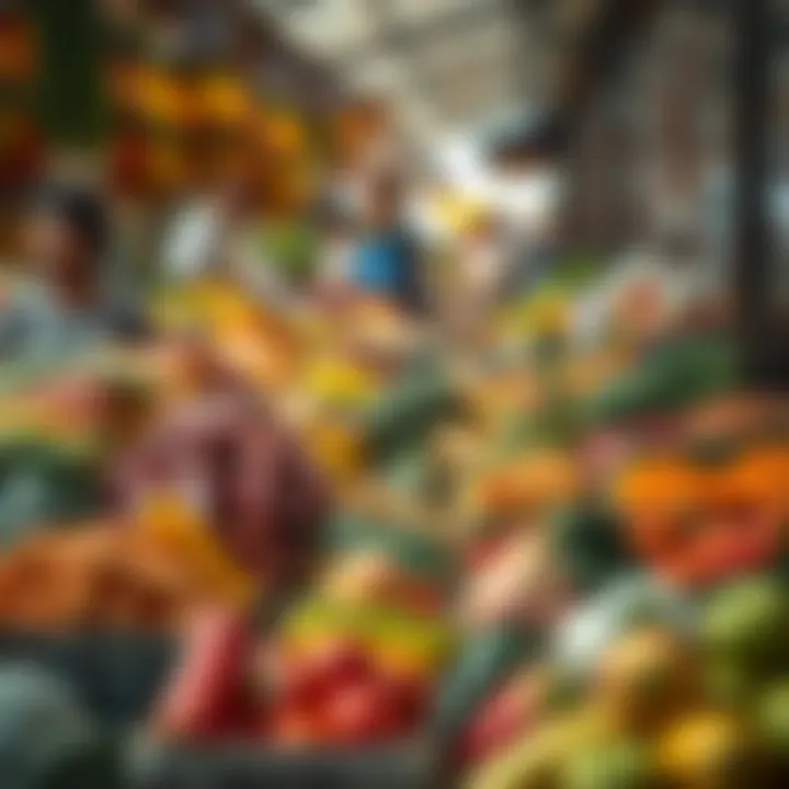 Colorful array of seasonal fruits and vegetables highlighting market availability in Tokai
