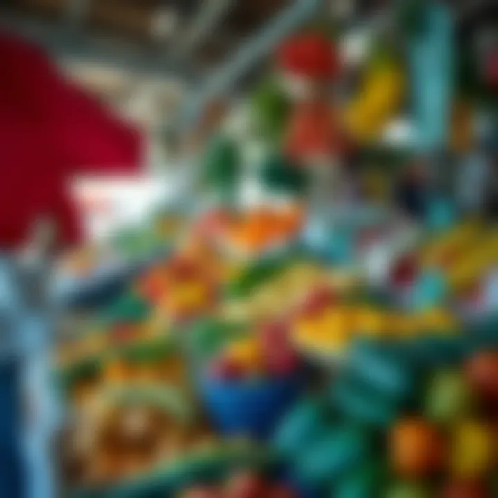 Fresh fruits and vegetables displayed at Tokai market stalls under natural daylight