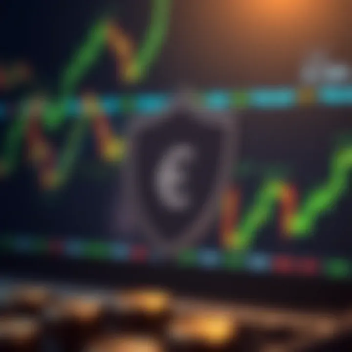 Illustration showing a shield protecting a digital currency symbol representing secure forex trading in South Africa