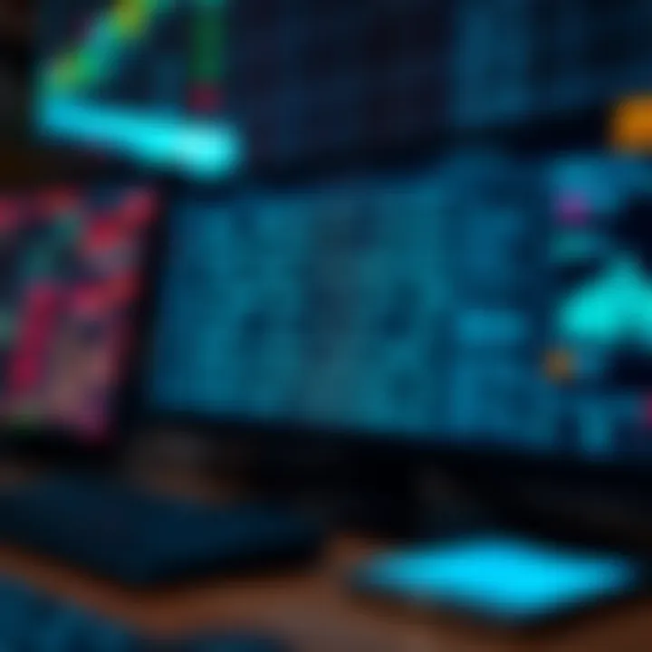 Illustration of digital devices connected through binary code signals