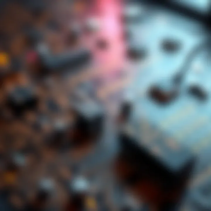 Binary Operations in Logical Circuitry Visual representation of binary operations applied in computer logic circuits showcasing logical gates