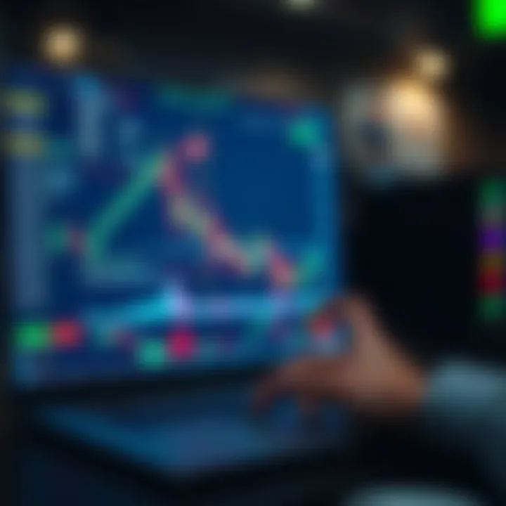 Simulated Binary Option Trading Platform Overview Trading platform interface showing a simulated binary option trade with charts and indicators