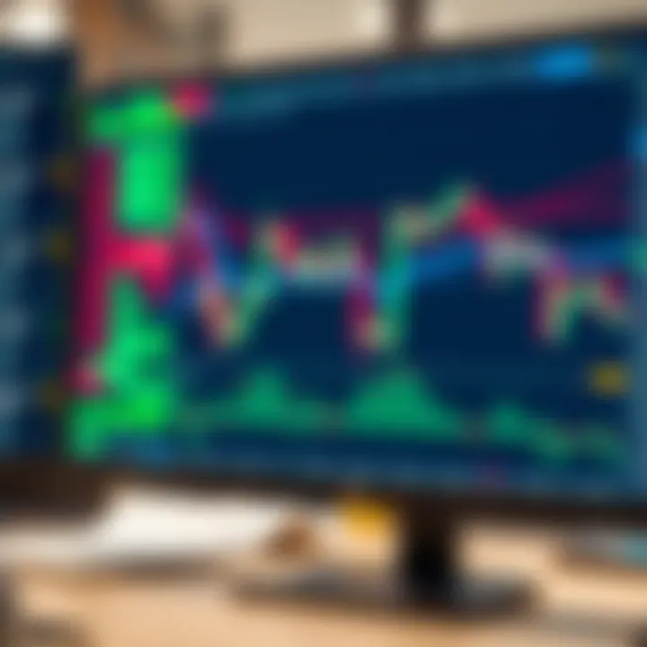 Chart showing various forex trading indicators on a currency market graph