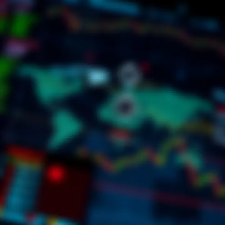 World map highlighting major forex trading sessions with clock icons indicating active market hours