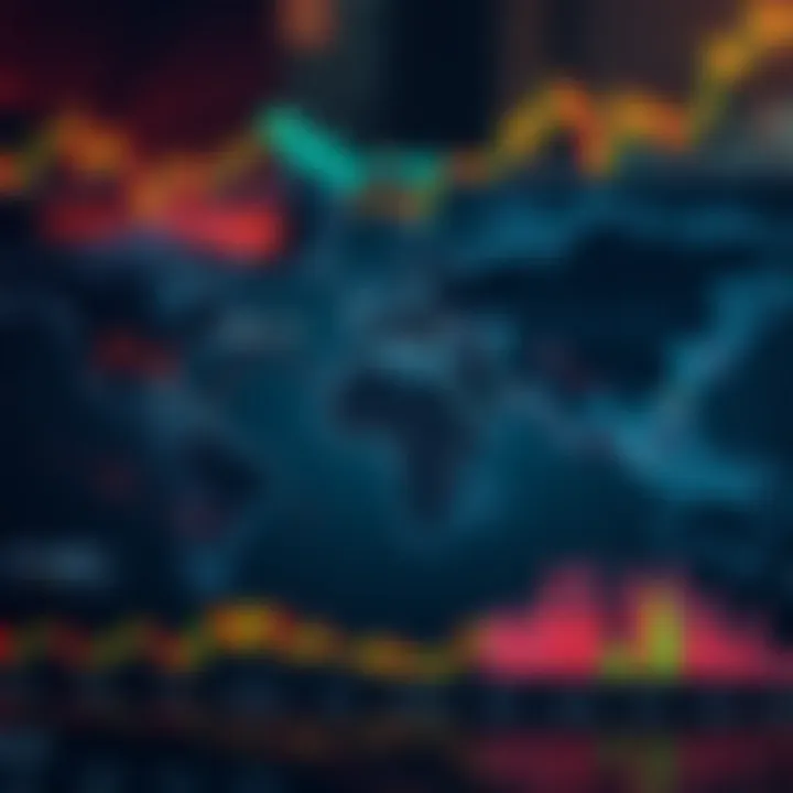 World map highlighting major forex trading sessions with corresponding time zones