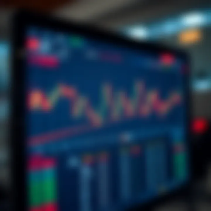 Visual Representation of Binary Options Trading Signals Graph displaying fluctuating binary options trading signals on a digital screen