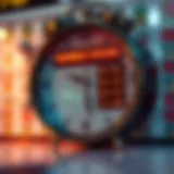 Clock showing game store trading hours on a calendar background