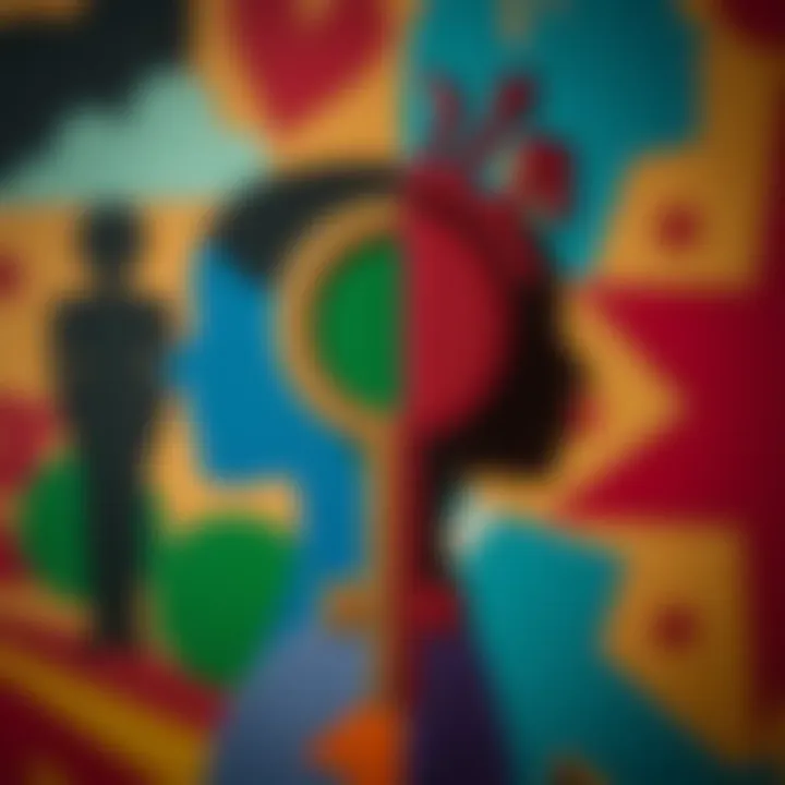 Colorful abstract representation of diverse gender symbols intertwined to illustrate gender non-binary identity