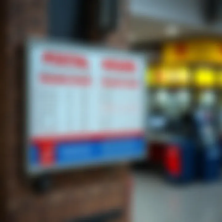 Signboard displaying various postal services available at a Highveld post office