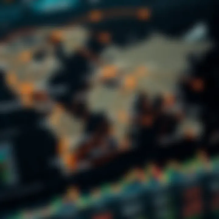 Global map highlighting major financial centers connected by data streams symbolizing economic events