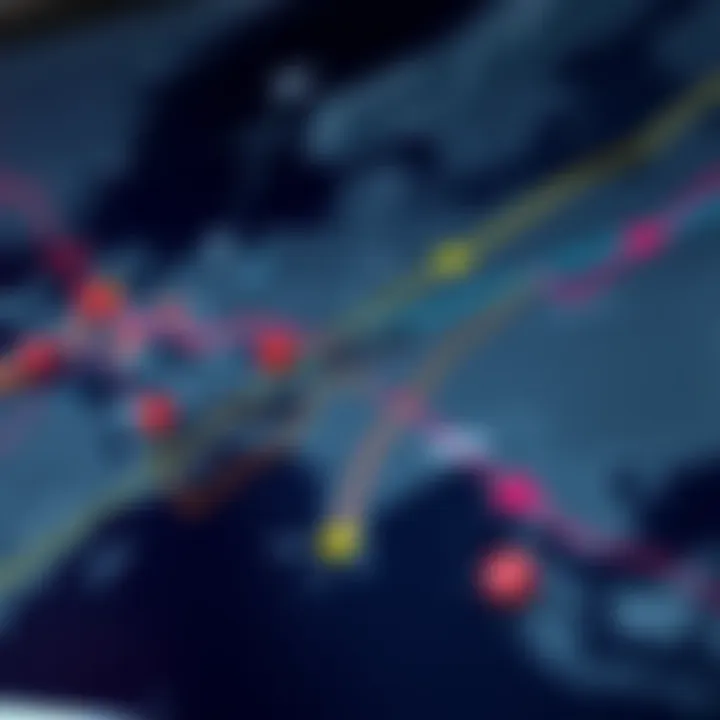 Map showing global geopolitical events impacting forex markets with currency symbols and trend arrows