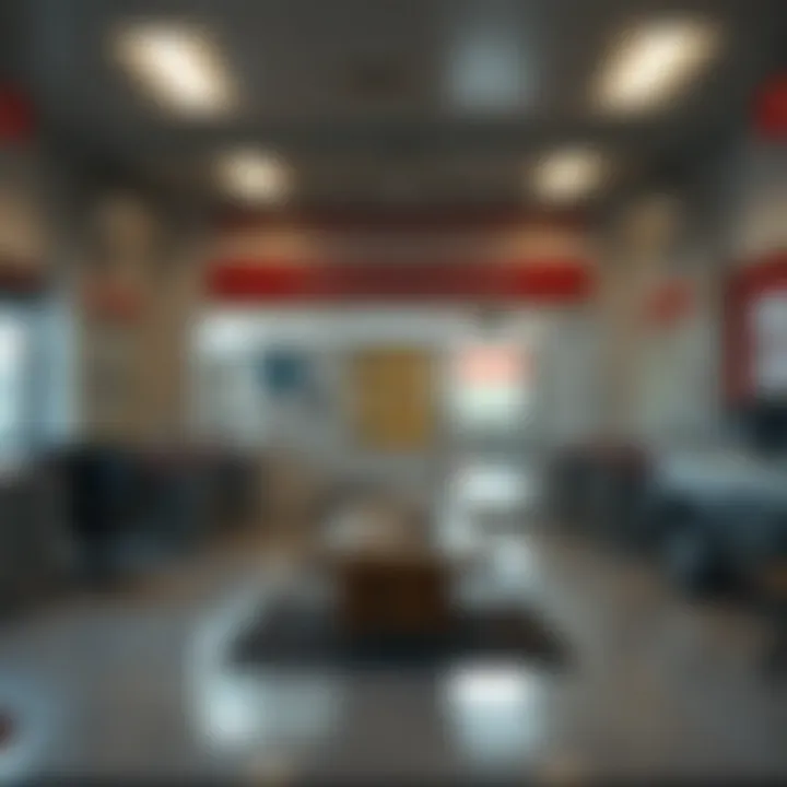 Reception area of licensing department with informational posters and waiting area