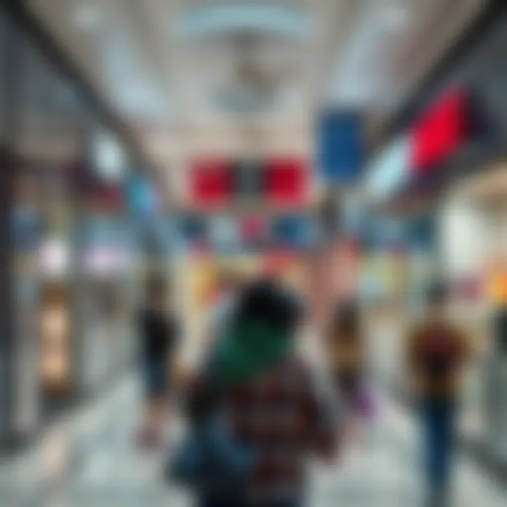 Interior of Woodmead Factory Shops showing various retail stores and shoppers browsing