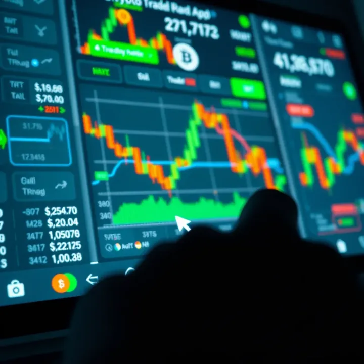 Cryptocurrency Trading App User Interface Overview User-friendly cryptocurrency trading app interface displaying charts and trading options