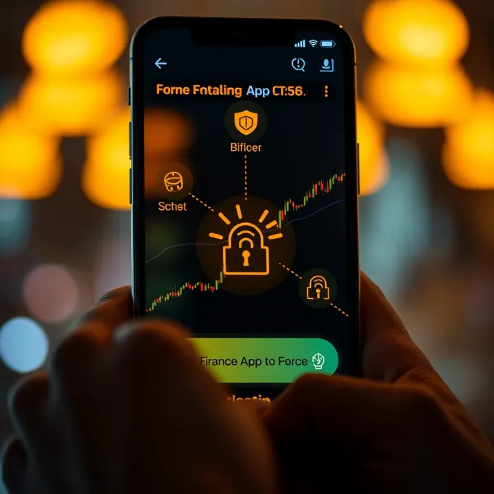 Essential Features and Compliance for Forex Trading Apps Illustration of key forex trading app features like security, user interface, and regulatory compliance icons