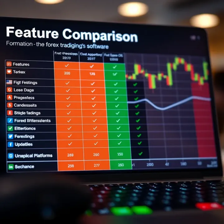 Feature Comparison of Forex Trading Software Options Comparison chart highlighting features and benefits of various forex trading platforms