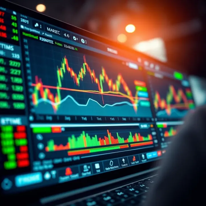 User Interface Highlighting Trading Tools and Market Data Dashboard interface of a forex trading platform with charts and trading tools