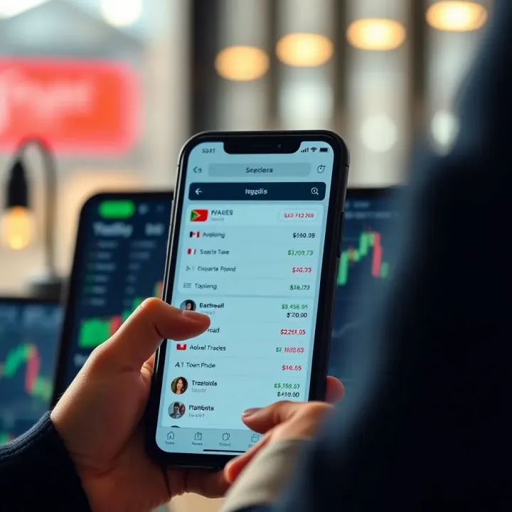 User-friendly trading app interface displaying market options and portfolio overview