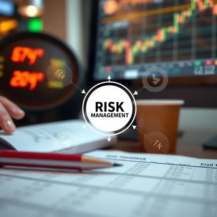 Diagram Highlighting Risk Management and Effective Trading Strategies Conceptual graphic showing risk management tactics and trading strategy planning