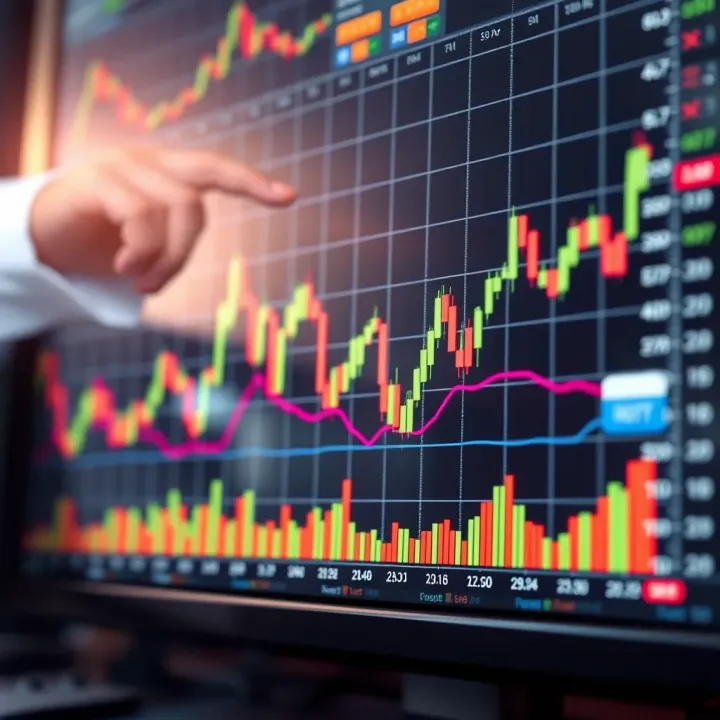 Graph showing rapid price fluctuations in a financial market