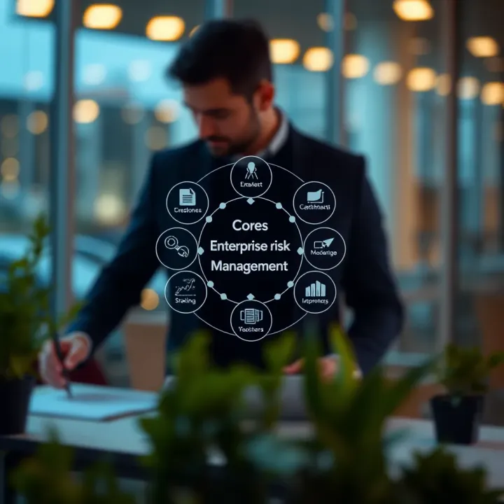 Core Components of Enterprise Risk Management Strategy Diagram illustrating core components of enterprise risk management strategy