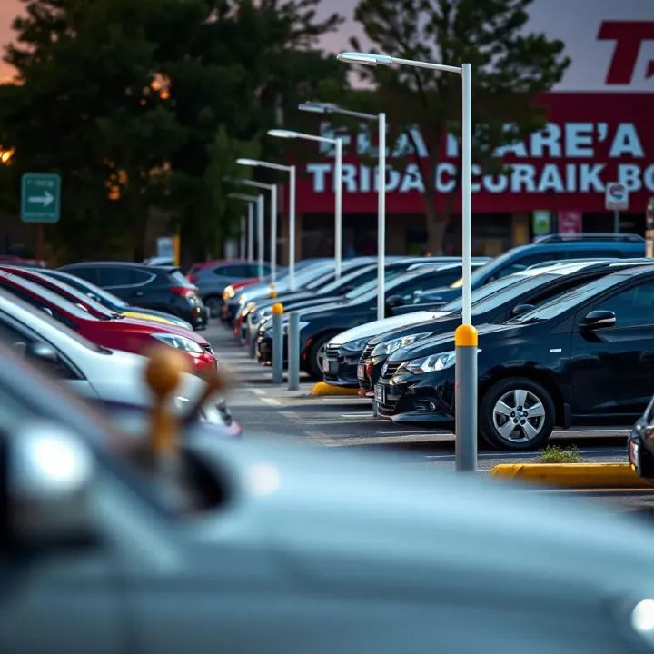 Spacious parking area adjacent to Flea Market Boksburg with cars neatly arranged