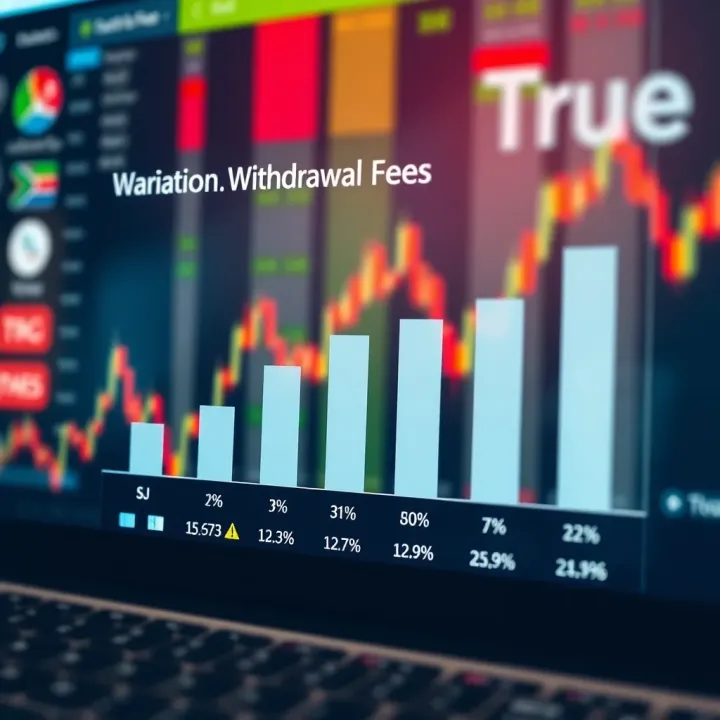 Comparison chart illustrating how withdrawal fees vary among multiple forex brokers in South Africa