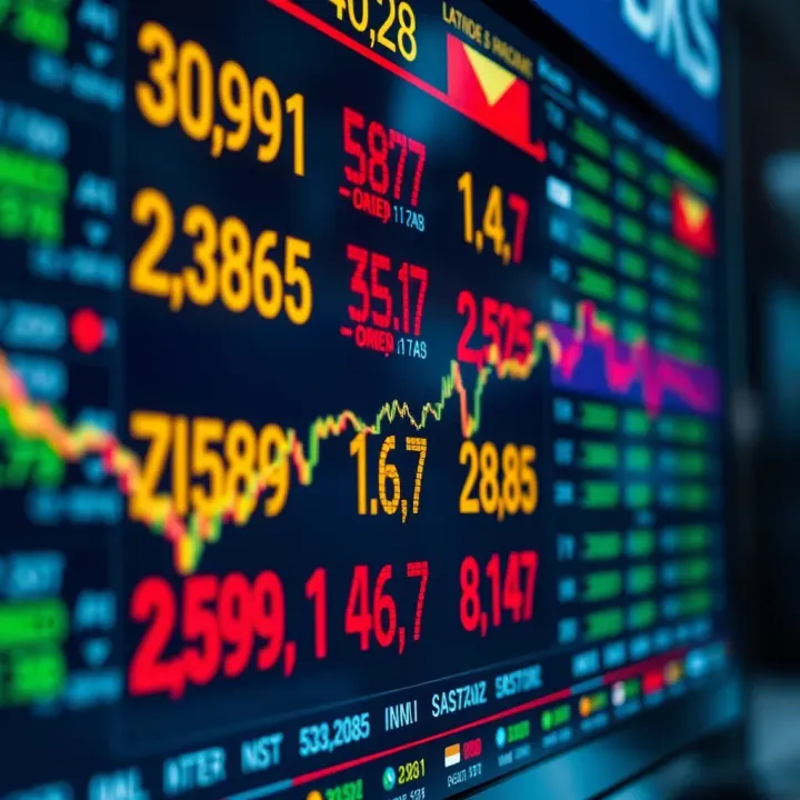 Currency exchange rates displayed on digital trading screens representing the forex market environment