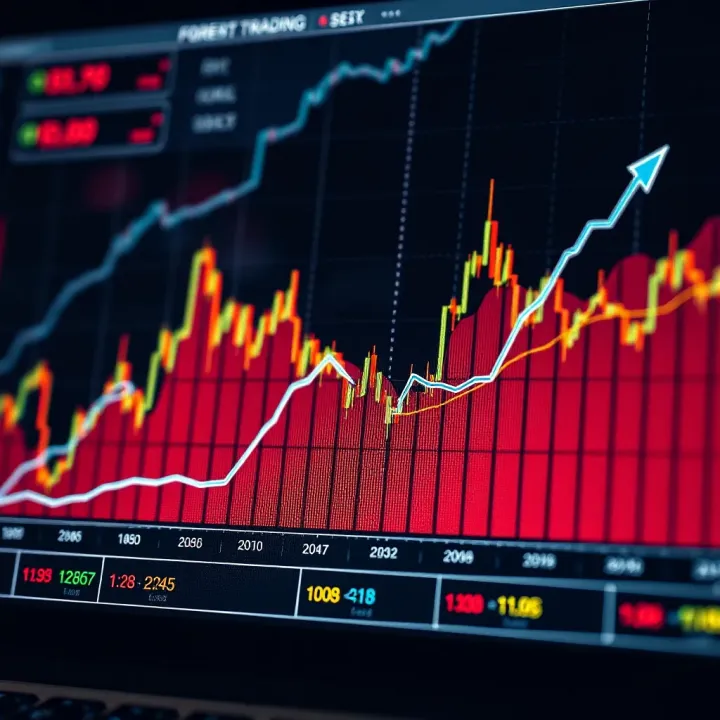 Graph Depicting Essential Trading Strategies and Risk Control Techniques Graph showing upward and downward trends illustrating basic forex trading strategies and risk management